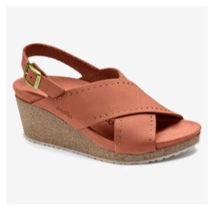NWOT Birkenstock Samira Rivet Wedge Earth Red Sandal Women's 40 or 9/9.5